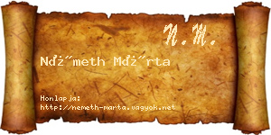 Németh Márta névjegykártya