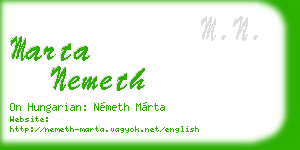 marta nemeth business card